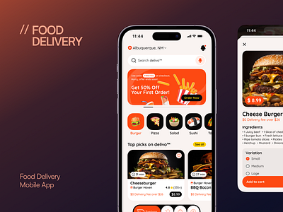 Food Delivery Mobile App UI/UX Design 2025 design trend app design app ui design food app design food app interface food delivery app food delivery app design meal app ui mobile app mobile app for dining services restaurant delivery ui design ui design uiux design