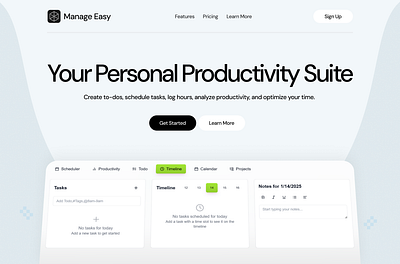 Hero Design for Productivity tool compoentn component desigingin designing figma hero design hero section ui web design website website design