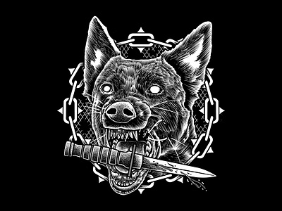 K9 apparel art artwork clothing darkart digitalart dotwork drawing illustration pointillism stippling teesdesign