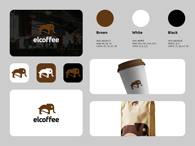 elcoffee Logo branding business cafe coffee logo logos mockup modern simple