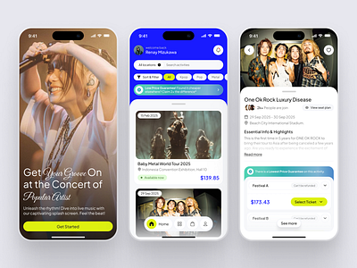 Ticket Concert agency agency landing page agency web design application blue branding concert design dribble best shot event graphic design illustration logo mobile app mobile design music ticket ui uidesign uiux