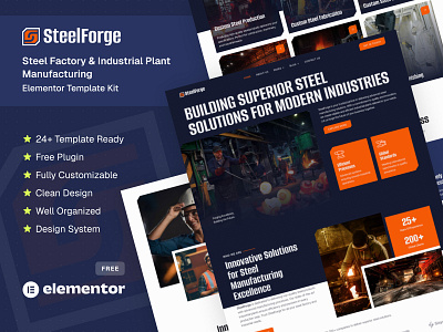 SteelForge - Elementor Template Kit engineeringservices evocave factoryautomation haynalfin heavyindustry industrialdesign industrialinnovation industrialmanufacturing industrialsolutions manufacturingplant mechanicalengineering plantengineering steelconstruction steelfabrication steelfactory steelmanufacturing steelproducts