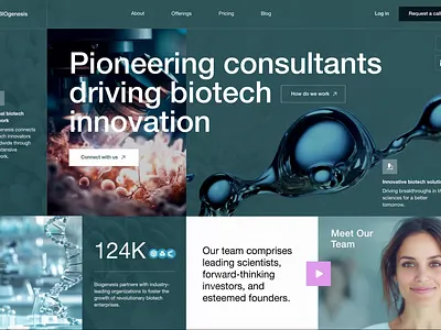 BioTech Futuristic Website & Branding Animation animation biotech brand grid branding design health tech med tech rebrand ui ux web design wesite