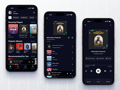 Daily UI #009 - Music Player daily ui daily ui 9 daily ui challenge day 9 mobile app mobile ui music app music player player playlist ui ui design uiux visual design