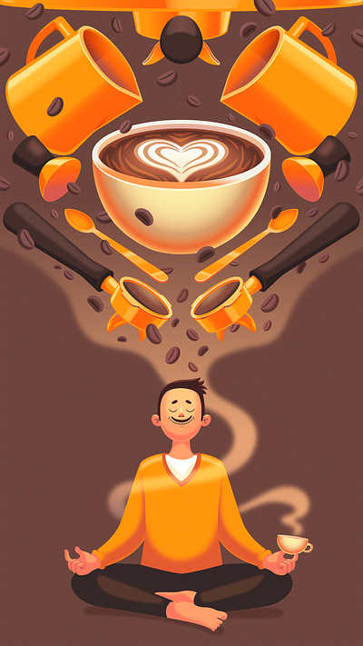 Morning Ritual coffee illustration vector