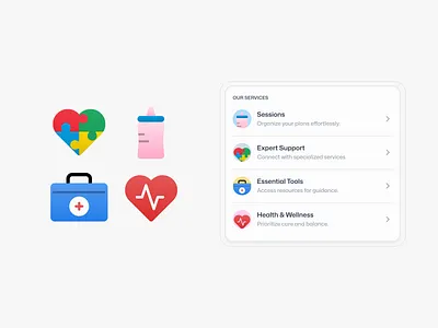 Healthcare & Wellness Icons – UI Illustration app flatdesign healthcare icondesign iconset illustration minimalicons uiicons uxdesign vis wellness