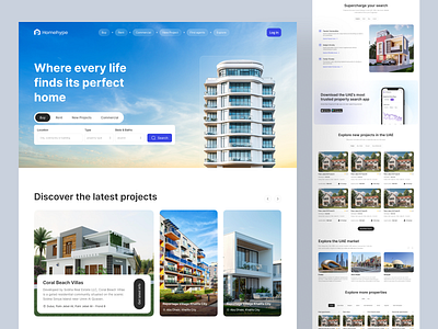 Real Estate Landing Page apartment broker home finder map view mobile app properties property property finder property management real estate real estate app real estate details page real estate responsive real estate website realestate agent realestate landing page rental booking ui uiux design web design