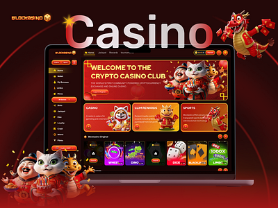 Casino Website (Home Page) blockasino casino casino home page casino interface casino sportsbook casino website gambling game onlinecasino uiux