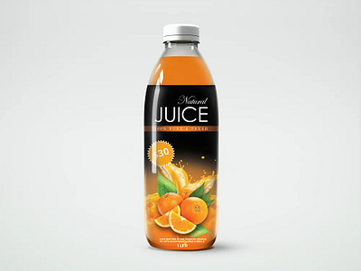 Creative Natural juice bottle 3d branding graphic design logo