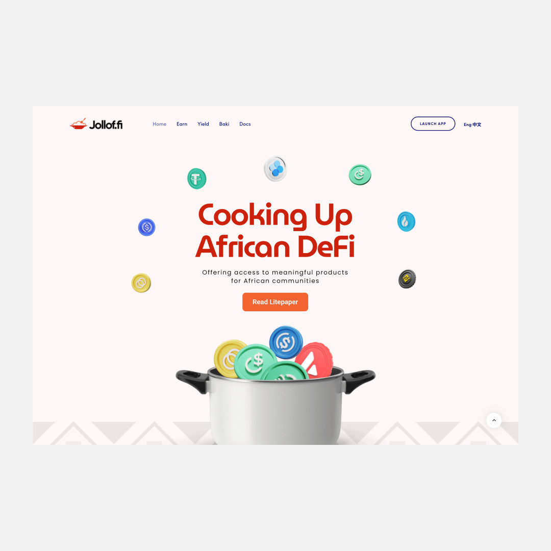 Jollof.fi african animation branding crypto design finance graphic design illustration landing page logo motion graphics nativebrands nigeria nigerian ui web3