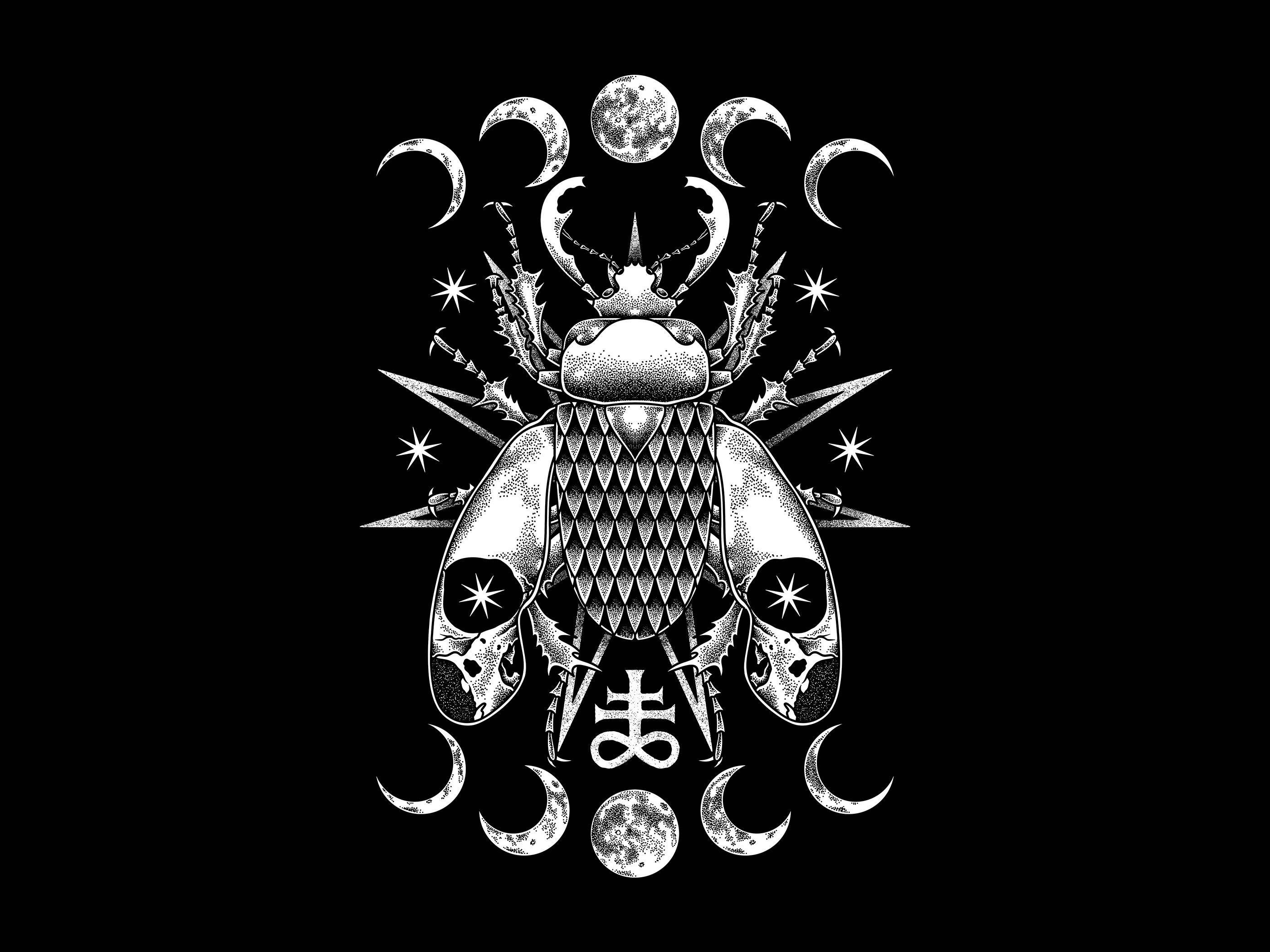 SKULL BEETLE apparel art artwork clothing darkart digitalart dotwork drawing illustration pointillism stippling teesdesign