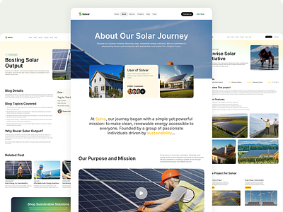 Solar Company Website UIUX Design | Responsive design interface product service startup ui ux web