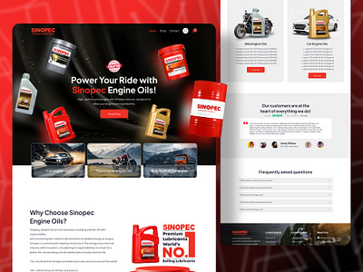 Sinopec -Engine Oil Company Profile company branding engine engine oil gas company landing page minimal petrol petroleum ui web design website