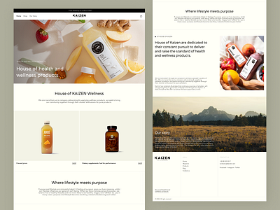 Website design for health and wellness products. beauty ecommerce health homepage landing landing page medicine vitamins web website wellness