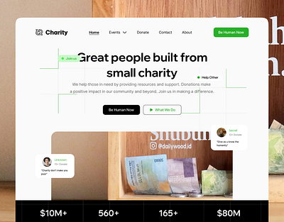 🌟 Charity Landing Page branding charity design donation help human humanity landingpage ngo non profit platform typography ui ux website