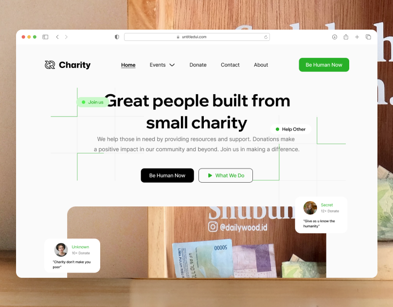 🌟 Charity Landing Page branding charity design donation help human humanity landingpage ngo non profit platform typography ui ux website