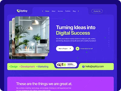 Opticy Digital Agency agency branding creative agency design design agency digital agency hero landing page modern design portfolio ui ui design uiux ux ux design web web design web template website website design