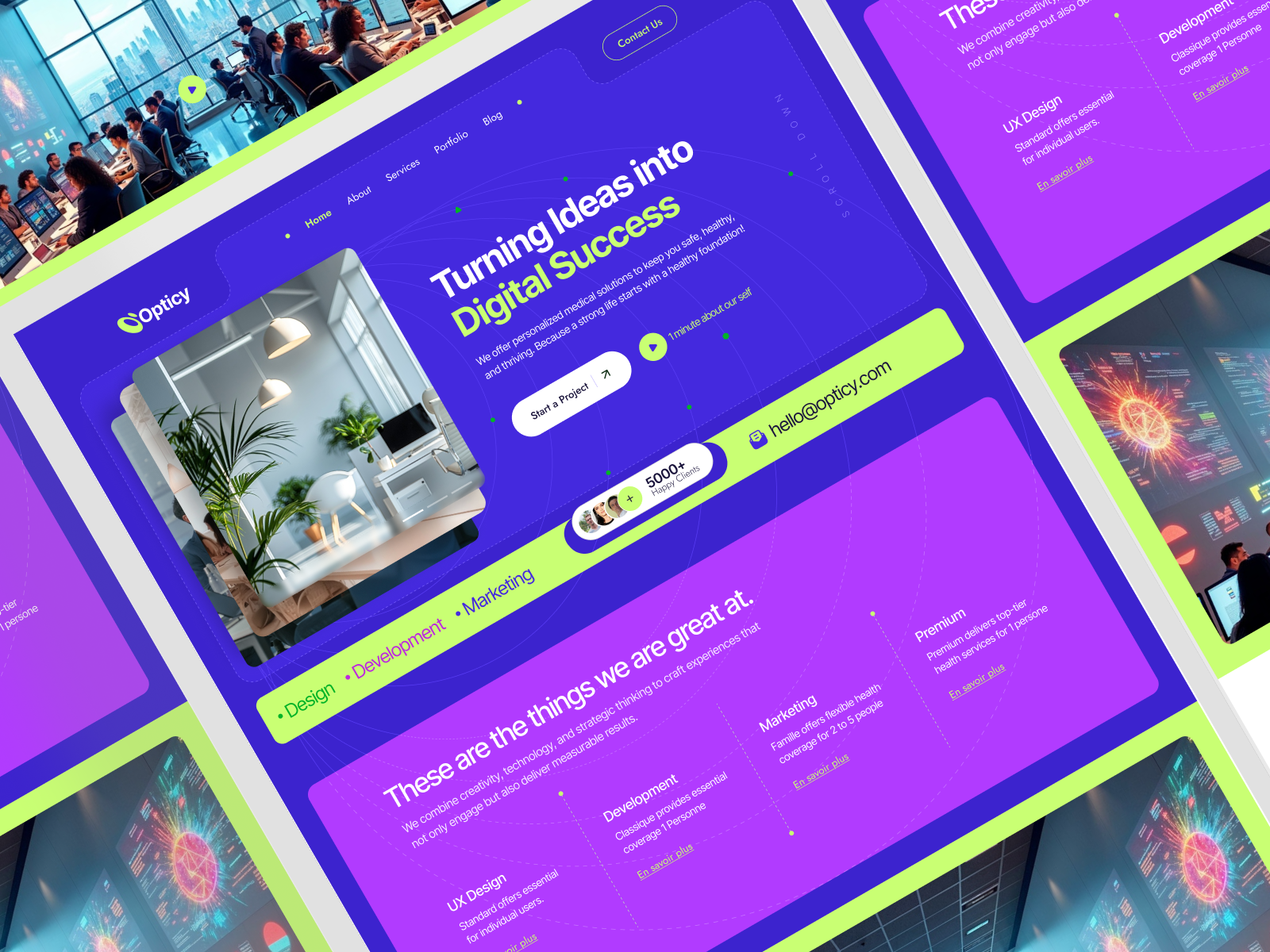 Example of Website UI Design – 3 Custom Pages