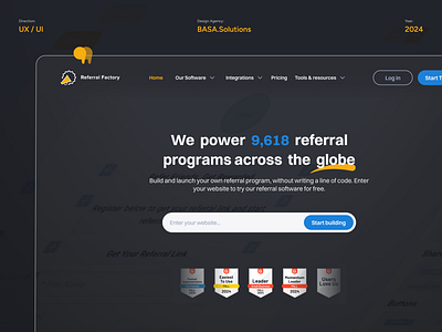 Redesign for B2B SaaS Referral program software black redesign redesigning website ui user experience ux uxui design web design website design website redesign