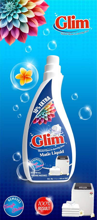 Glim matic Liquid brand design detergent glim maticliquid poster