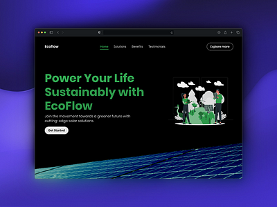 Ecoflow landing page design design designing eco eco flow figma green landing page ui ux website design