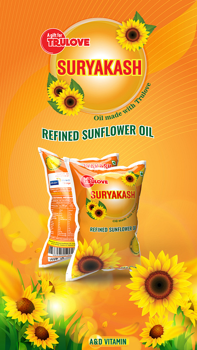 Suryakash Sunflower Oil banner branding standee sunflower oil