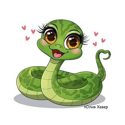 Green Snake adobeillustrator cartoon character illustration juliakhever kids illustration snake vector vector art vector illustration vectorclub