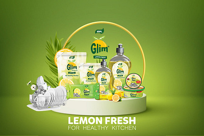 Dishwash Kit Banner banner branding glim dishwash graphic desing lemon fresh