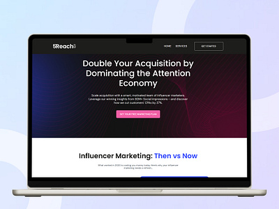 Influencer Marketing Website Design - 5Reach branding figma influencer marketing trending ui ui design ux web design