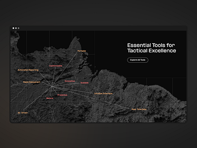 AI-Powered Tactical Dashboard UI ✸ SaaS ai dark mode ui data visualization enterprise software geospatial ui graphic design maps minimalist ui real time data saas typography web app