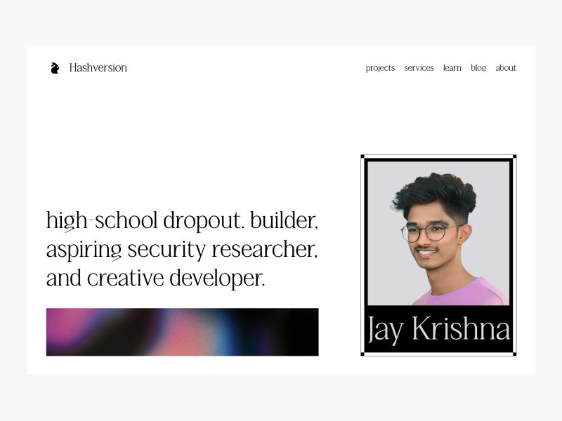 Hero section for creators and individuals branding clean ui hero section minimal design minimal page ui web design