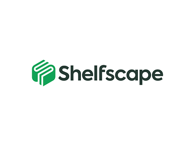 Shelfscape logo book branding design geometry graphic design icon line logo mark minimalism s shelf simple