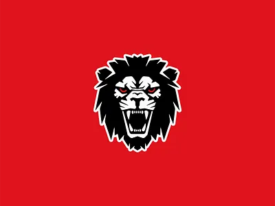 Roaring Lion Logo animal beast bold branding design emblem gaming icon illustration king lion logo mark nature red roaring sports strong vector wildlife