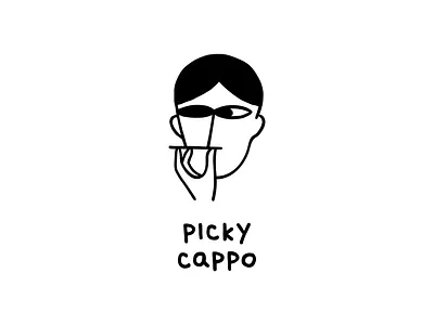 Picky Cappo blogger branding cappuccino coffee cup design dribbble eye face graphic design icon illustration logo logotype men picky