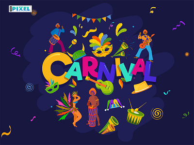 Happy Carnival brazil carnival carnival party design event feast graphic design happy carnival illustration mardi gras mask masquerade party poster rio social media post vector