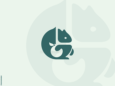 Squirrel Logo adorable animal cute design fruit iconic illustration logo logodesign logomark negative space playful squirrel