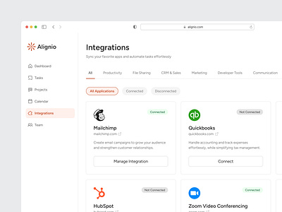 Integration Management Dashboard cleanui dashboard dashboarddesign designsystems integration integrationdashboard interfacedesign minimaldesign productdesign saas settings ui uidesign userexperience ux uxdesign webappdesign