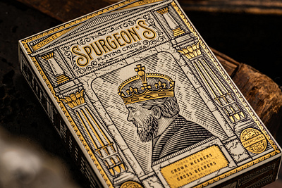 Spurgeon's Playing Cards engraving etching illustration line art packaging packaging design peter voth design playing cards print design spurgeon