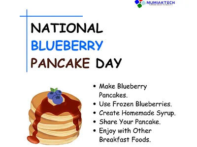 National Blueberry Pancake Day blueberry pancake day design graphic design national blueberry pancake day social media