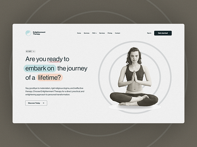 Enlightenment Therapy Hero Section design enlightenment therap flat human illustration minimal therapy ui woman