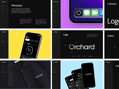 Orchard - Logobook for Mobile app app icon brand book brand identity graphic design health healthy app identeti logo logo book logo design logo designer logobook logotype mobile app mobile logo mobile ui progress bar splash screen symbol typography