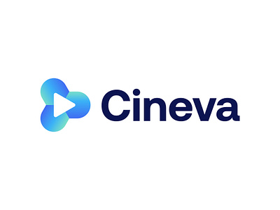 Cineva Play Icon: Modern Gradient Logo Design 3d logo app icon blockchain c letter cineva colorful logo creative electronic gradient lettering logos media logo multimedia logo play play logo tech tech logo type typography logo web3