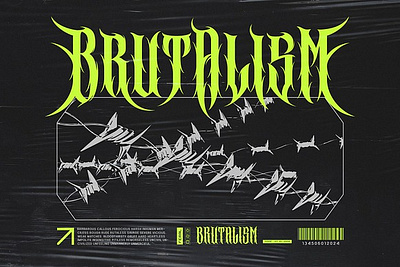 Violent Brave Brutalism Typeface black metal blackletter brutalism cyber funk dark death metal distort font metal ghost gothic grin core grunge hardcore heavy metal horror metal music punk rock thorn