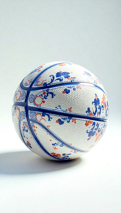 AI Generated - Basketball porcelain inspired ai artificial intelligence image prompt