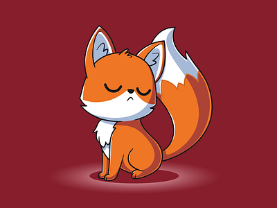 Fox Illustration – Cute Cartoon in Flat Vector Style animal cartoon cute fox icon illustration logo vector