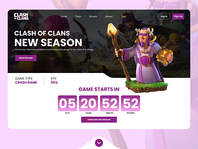 Online Gaming Competition 🎮 – Landing Page Concept clashofclans dailyui designinspiration designtrends dribbble dribbbleshots esportsdesign figmadesign gamedesign gamingui interactivedesign landingpagedesign onlinegaming responsivedesign uidesign uiux userexperience userinterface uxdesign webdesign