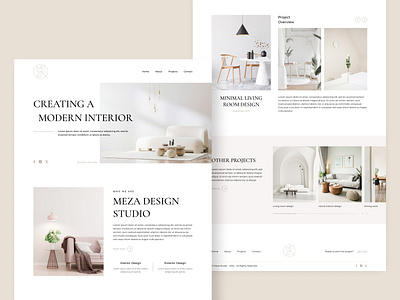 Interior design studio website architect architecture design design studio exterior design figma furniture graphic design home interior design landing page minimal modern projects ui ui design web design website design