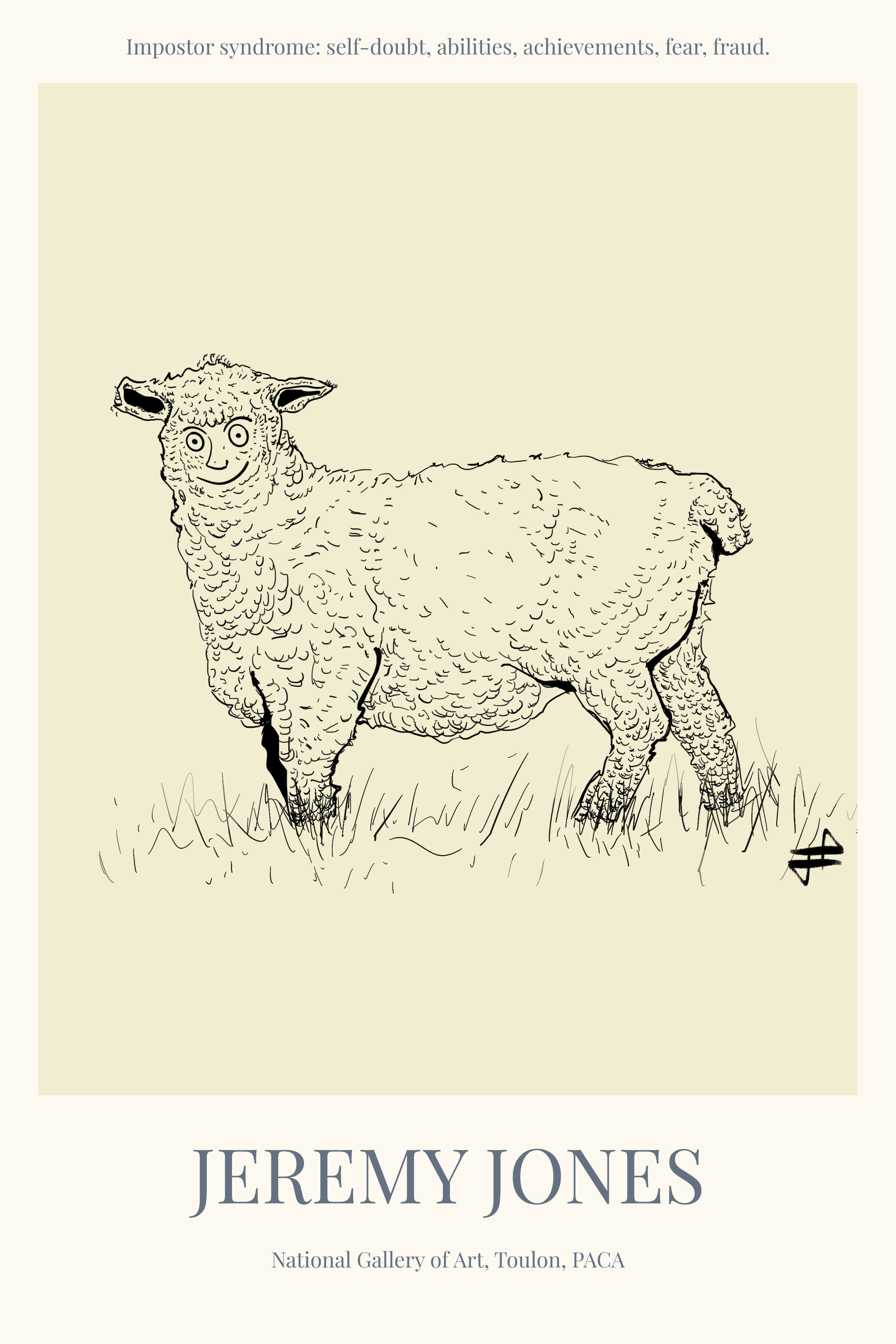 Impostor syndrome comic doodle handrawing illustration impostor painting sheep