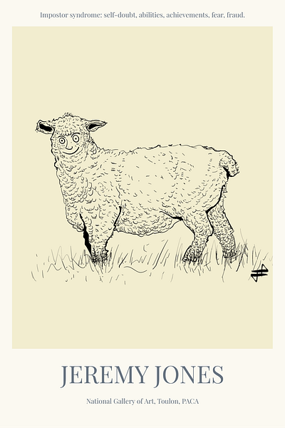 Impostor syndrome comic doodle handrawing illustration impostor painting sheep