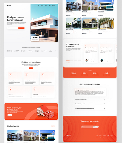 Explored an idea for a real estate landing page 🚀 design ui web design